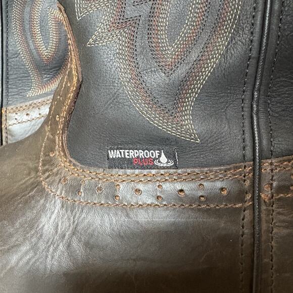 Wolverine Mens Rancher Wellington Work Boot Brown Black Leather Waterproof Sz 14 - Picture 10 of 14